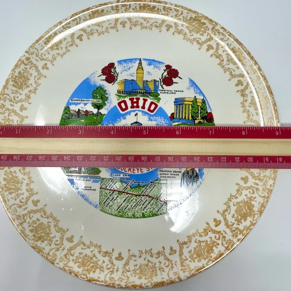 Vintage State of Ohio Commemorative Plate Historic Landmarks Souvenir Plate